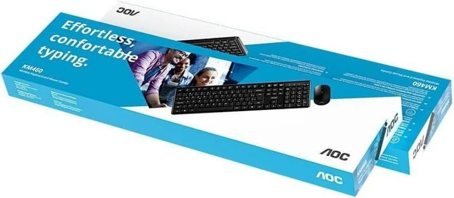 KIT TECLADO E MOUSE SEM FIO ABNT AOC KM460B