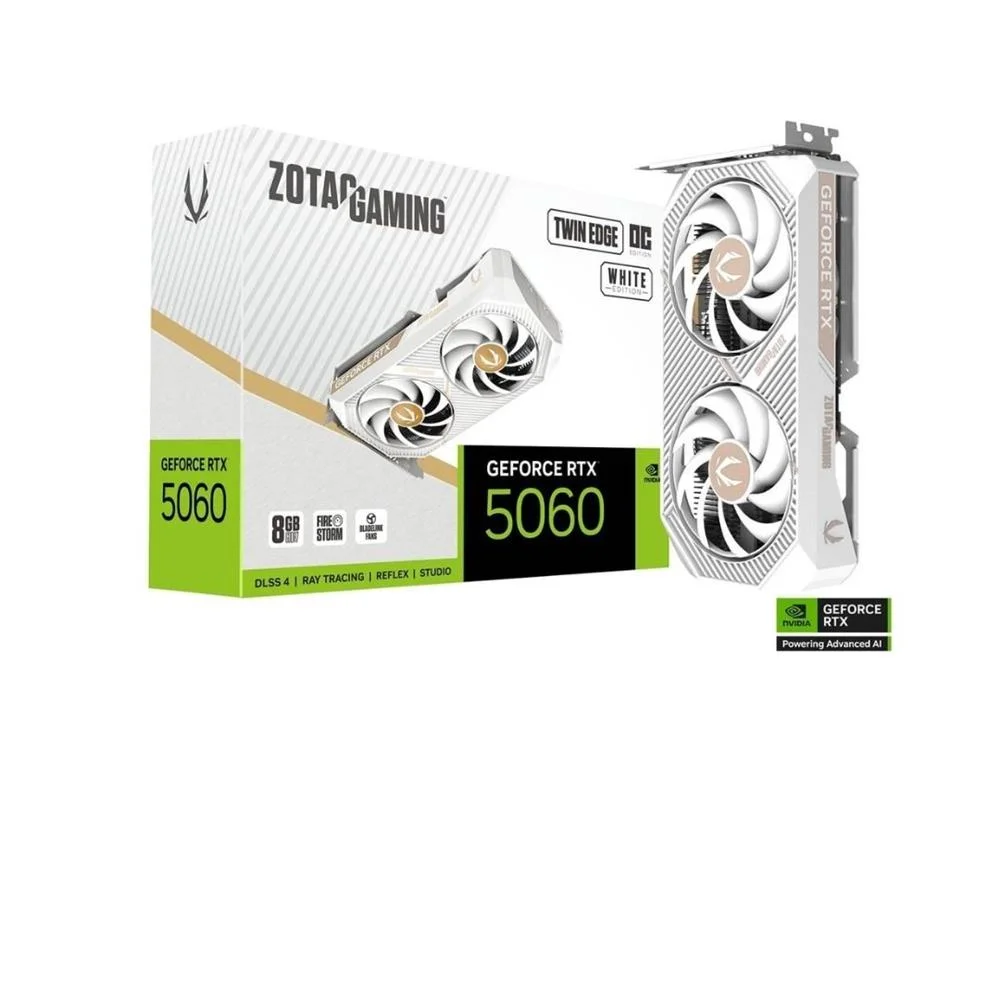PLACA DE VIDEO ZOTAC GAMING GEFORCE RTX 5060 8G TWIN EDGE OC WHITE EDITION