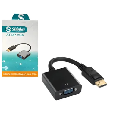 ADAPTADOR DISPLAYPORT MACHO X VGA FEMEA (15CM) SHINKA