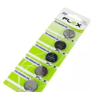 BATERIA BOTAO (CARTELA C/5 PCS) MARCA: FLEX MOD.FX-CR2025